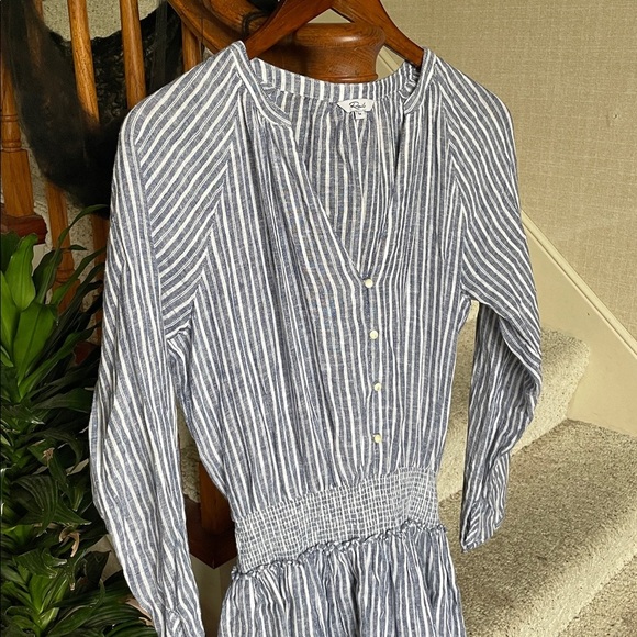 Rails Jasmine Tibet Stripe Navy and White Linen Dress - Picture 4 of 12